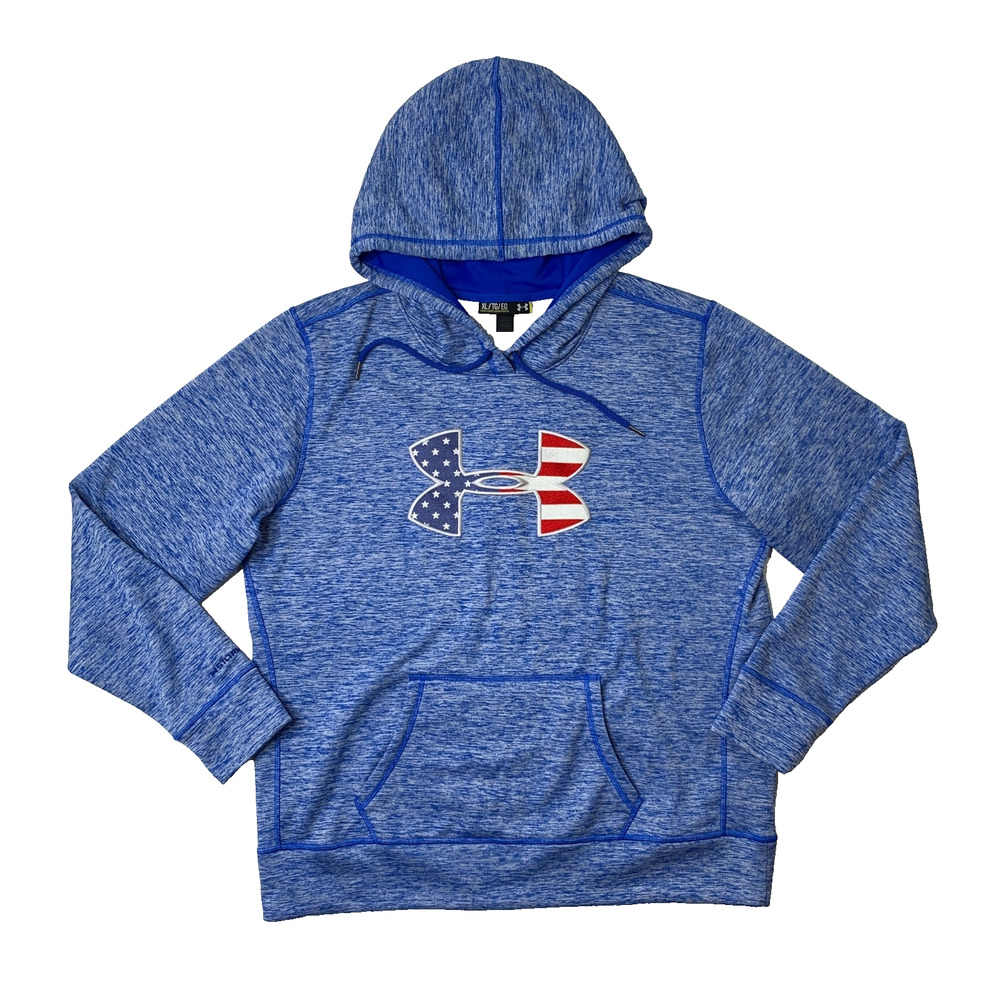 Under Armour Hoodie Women XL Extra Large Big Flag Logo Fleece Spacedye Loose Fit